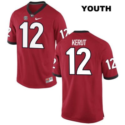 Youth Georgia Bulldogs NCAA #12 Christian Kerut Nike Stitched Red Authentic College Football Jersey VNG0054KZ
